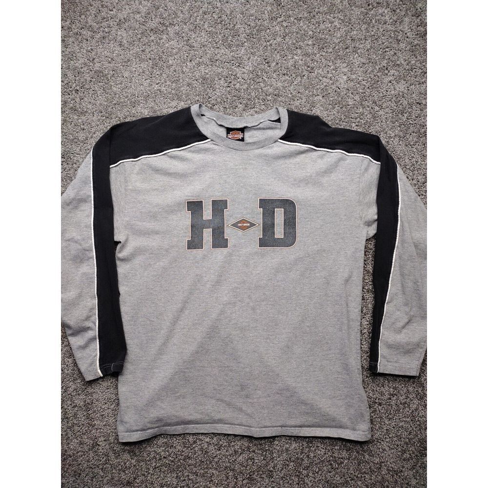 VTG Harley Davidson Mile High HD Aurora CO Gray Long Sleeve Shirt Size M- Canada